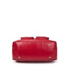 Fiona GL karmijnrode leren boodschappentas - 34x22x13 cm