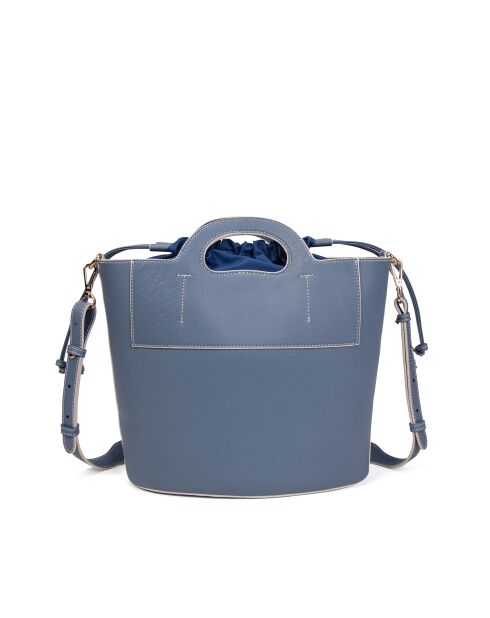 ST Tropez ZE azuurblauwe leren handtas - 28x25x14 cm