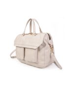 Fiona GL ecru leren boodschappentas - 34x22x13 cm