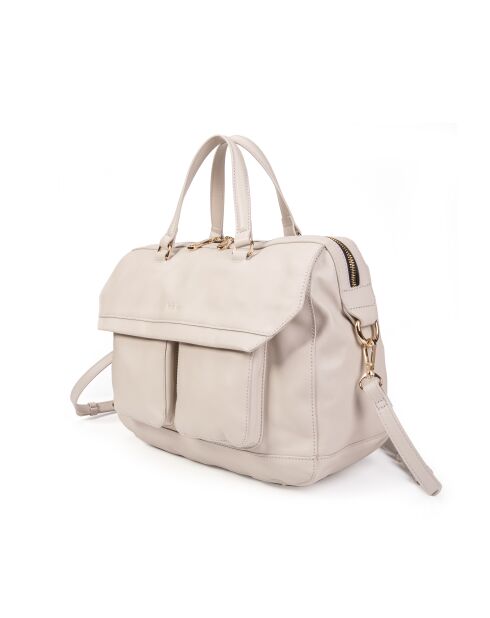 Fiona GL ecru leren boodschappentas - 34x22x13 cm