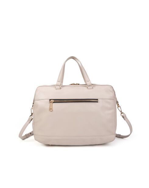 Fiona GL ecru leren boodschappentas - 34x22x13 cm