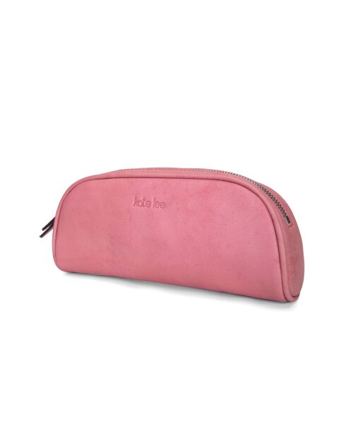 Trousse en Cuir Naely rose blush - 19,5x7,5x5 cm
