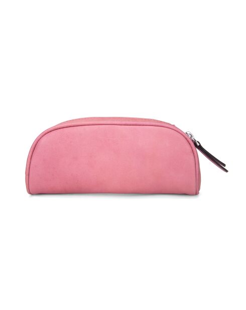 Trousse en Cuir Naely rose blush - 19,5x7,5x5 cm