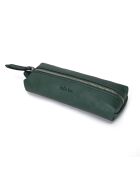 Trousse en Cuir Lea vert sapin - 19x7x4 cm