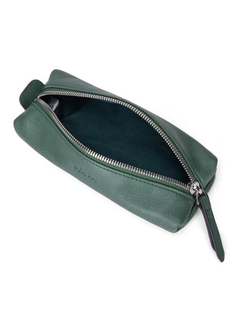 Trousse en Cuir Lea vert sapin - 19x7x4 cm