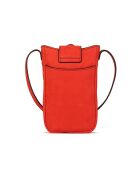 Pochette téléphone en Cuir Fiolaine orange - 11,5x17,5x1,5 cm