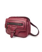 Hena Z karmijnrode leren schoudertas - 17,5x10x6 cm