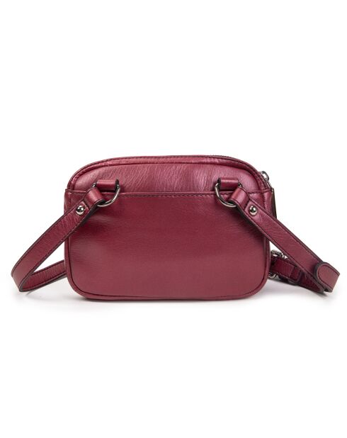 Hena Z karmijnrode leren schoudertas - 17,5x10x6 cm