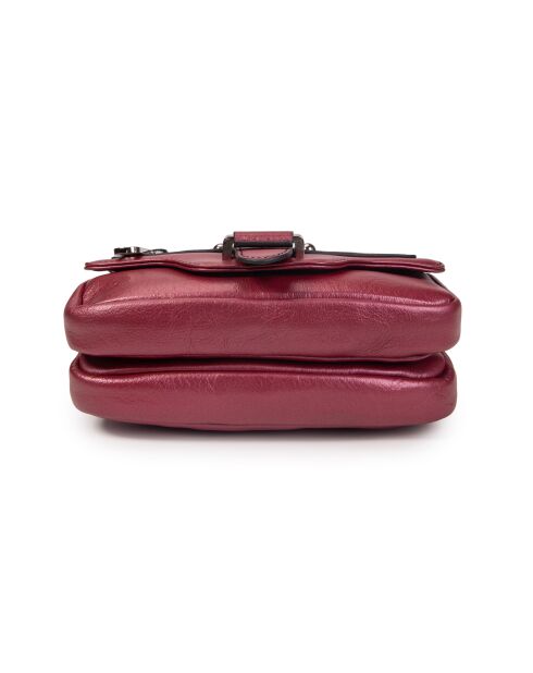 Hena Z karmijnrode leren schoudertas - 17,5x10x6 cm