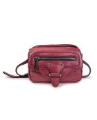 Hena Z karmijnrode leren schoudertas - 17,5x10x6 cm
