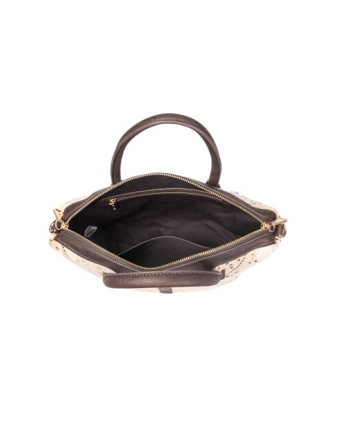 Julyet Fur Perfoce ecrufarbene Handtasche - 24,5 x 18 x 10 cm