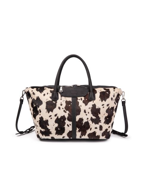 Einkaufstasche Julya aus Kuhfell mit Rindsleder-Print Kuhleder - 34x27x16 cm