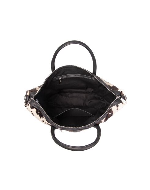 Einkaufstasche Julya aus Kuhfell mit Rindsleder-Print Kuhleder - 34x27x16 cm