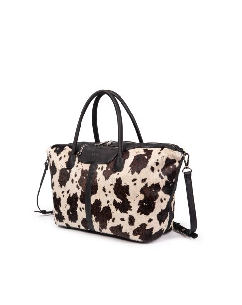Einkaufstasche Julya aus Kuhfell mit Rindsleder-Print Kuhleder - 34x27x16 cm