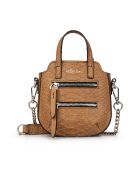 Velyane SE Mini-Handtasche aus Leder braun grau - 11x9x5 cm