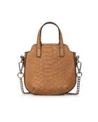 Velyane SE Mini-Handtasche aus Leder braun grau - 11x9x5 cm