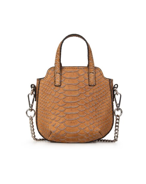 Velyane SE Mini-Handtasche aus Leder braun grau - 11x9x5 cm