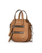 Velyane SE Mini-Handtasche aus Leder braun grau - 11x9x5 cm