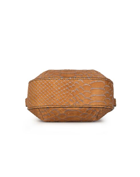 Velyane SE Mini-Handtasche aus Leder braun grau - 11x9x5 cm