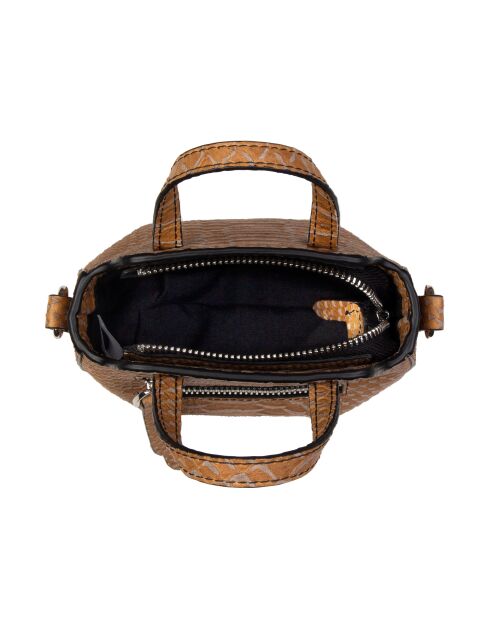 Velyane SE Mini-Handtasche aus Leder braun grau - 11x9x5 cm