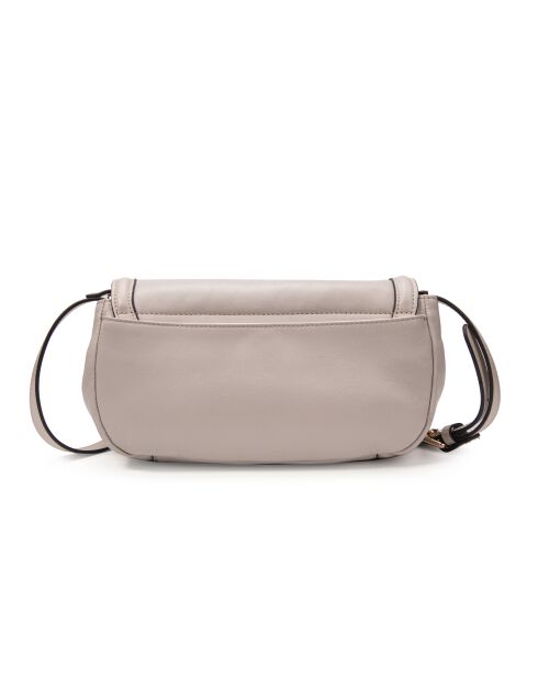 New Ully GL Schultertasche aus ecrufarbenem Leder, 25 x 13 x 9 cm