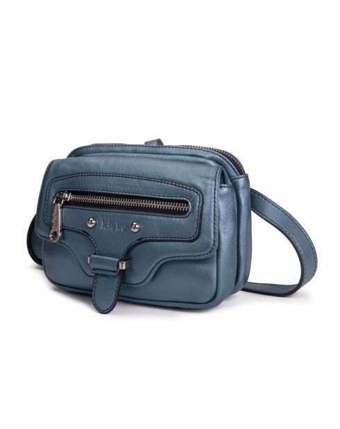 Hena Z acqua leren schoudertas - 17,5x10x6 cm