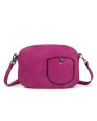 Renee VC Schultertasche aus fuchsiafarbenem Leder - 23x14x8 cm