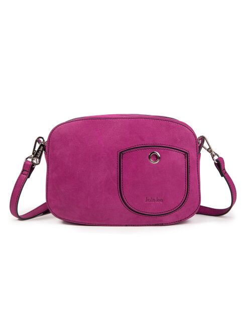 Renee VC fuchsia leren schoudertas - 23x14x8 cm