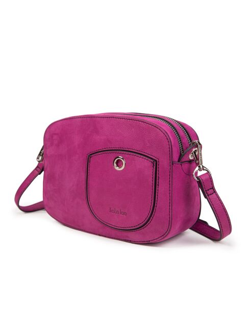 Renee VC fuchsia leren schoudertas - 23x14x8 cm