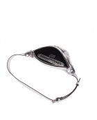 Zilverkleurig leren heuptasje - 20x12x6 cm