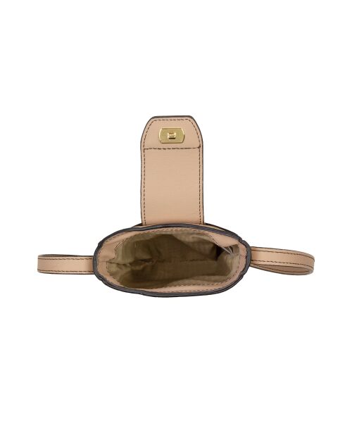 Pochette téléphone en Cuir Fiolaine nude - 11,5x17,5x1,5 cm