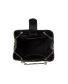 Mini-Schultertasche Kacy aus Leder in Leo-Design, 17 x 17,5 x 8 cm, Grün