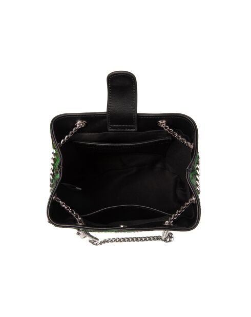 Mini Kacy fur leo groene leren schoudertas - 17x17,5x8 cm