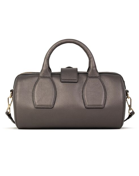 Flola G Bowlinghandtasche aus grauem Leder - 29x15x13,5 cm