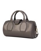 Flola G grijze leren bowlinghandtas - 29x15x13,5 cm