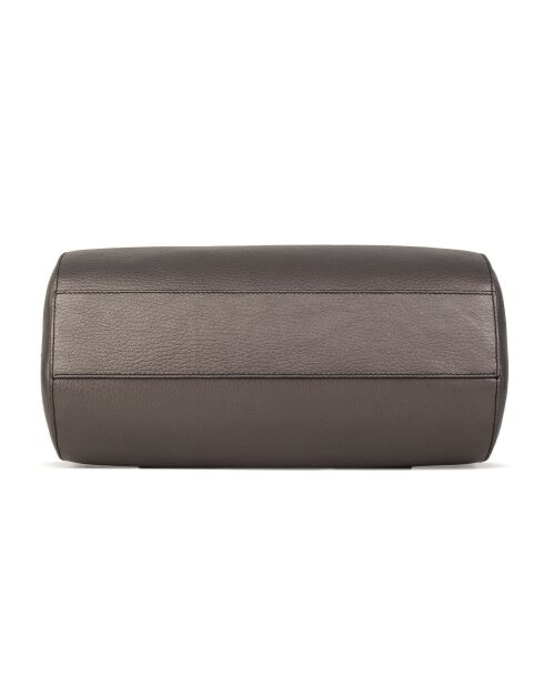 Flola G Bowlinghandtasche aus grauem Leder - 29x15x13,5 cm