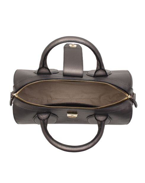 Flola G Bowlinghandtasche aus grauem Leder - 29x15x13,5 cm