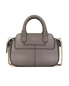 Grijze Dori SA leren handtas - 22,5x12,5x7,5 cm