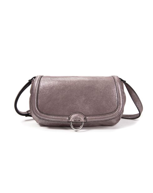 New Ully Schultertasche aus grauem Glitzerleder - 25x13x9 cm