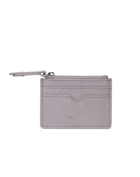 Porte-cartes/Porte-monnaie en Cuir Anyssa SA gris clair - 10,5x7,5x0,2 cm