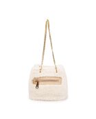 Mini Kacy beige leren schoudertas - 17x17,5x8 cm