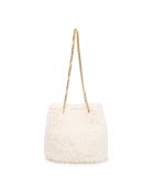 Mini Kacy beige leren schoudertas - 17x17,5x8 cm