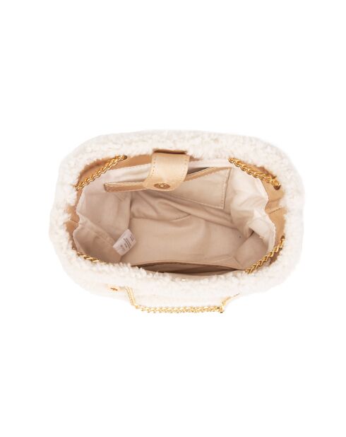 Mini Kacy beige leren schoudertas - 17x17,5x8 cm