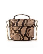 Emelyne SE Mini-Handtasche aus Leder in Braun-Beige - 9x11x4 cm