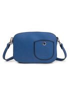 Renee VC azuurblauwe leren schoudertas - 23x14x8 cm