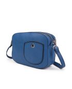 Renee VC azuurblauwe leren schoudertas - 23x14x8 cm