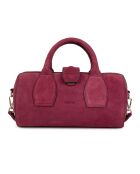 Flola V Plum leren bowlinghandtas - 29x15x13,5 cm