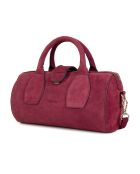 Flola V Plum leren bowlinghandtas - 29x15x13,5 cm