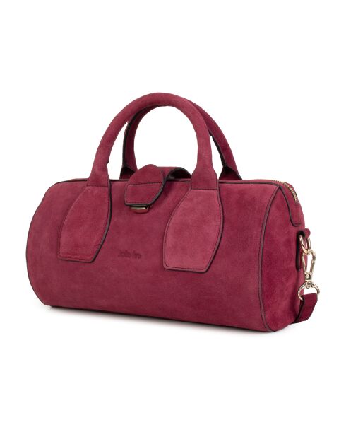 Flola V Plum leren bowlinghandtas - 29x15x13,5 cm