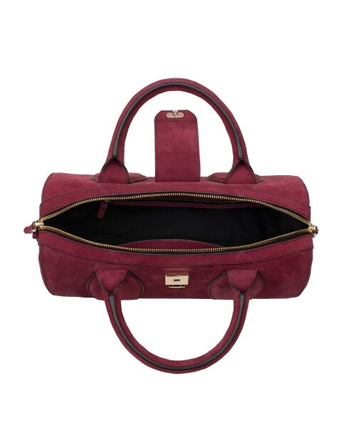 Flola V Plum leren bowlinghandtas - 29x15x13,5 cm